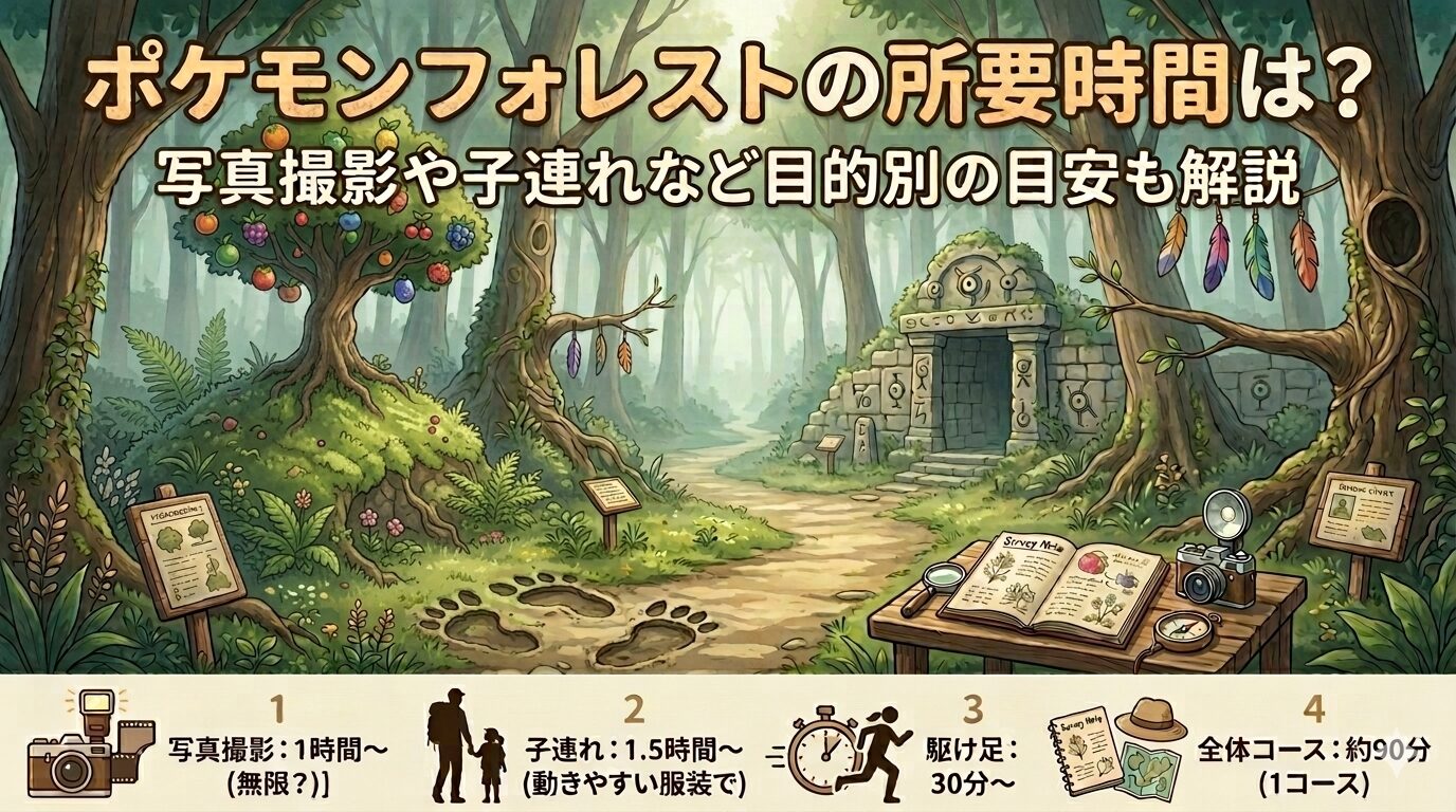 ポケモンフォレストの所要時間は?写真撮影や子連れなど目的別の目安も解説